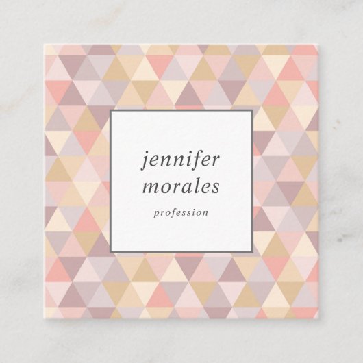 Mauve Graue Pink Creme QR CODE Quadratische Visitenkarte (Vorderseite)