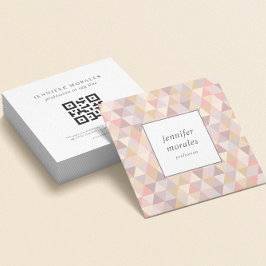Mauve Graue Pink Creme QR CODE Quadratische Visitenkarte