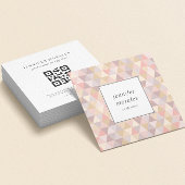Mauve Graue Pink Creme QR CODE Quadratische Visitenkarte