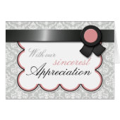 Mauve & Gray Damask Elegante Dankeschön Karten (Vorderseite (Horizontal))