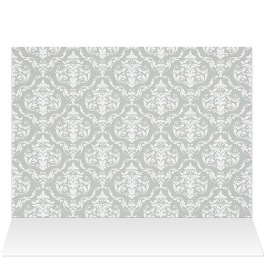 Mauve & Gray Damask Elegante Dankeschön Karten (Innenansicht Horizontal (Oben))