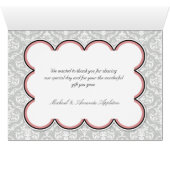 Mauve & Gray Damask Elegante Dankeschön Karten (Innenansicht Horizontal (Unten))