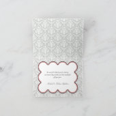 Mauve & Gray Damask Elegante Dankeschön Karten (Innenseite)