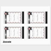 Mauve & Gray Damask Hochzeitweilige Weinflaschen Rechteckiger Aufkleber (Blatt)