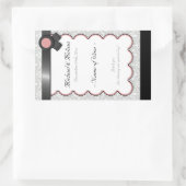 Mauve & Gray Damask Hochzeitweilige Weinflaschen Rechteckiger Aufkleber (Tasche)