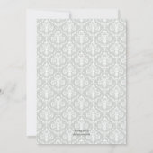 Mauve & Gray Damask Kinderdusche Einladungen (Rückseite)