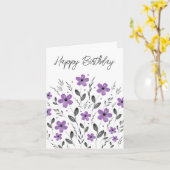 Mauve Gray Five Petal Floral Motif Karte (Gelbe Blume)