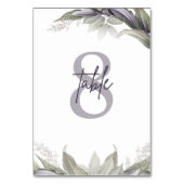 Mauve & Green Floral | Hochzeit Tischnummer (Vorderseite)
