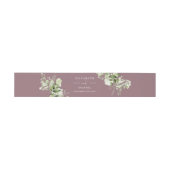Mauve Greenery Floral Wedding Einladungsbanderole (Flach)