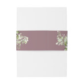 Mauve Greenery Floral Wedding Einladungsbanderole (Rückseitenbeispiel)
