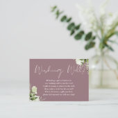 Mauve Greenery Floral wünschen gute Hochzeit Begleitkarte (Stehend Vorderseite)
