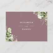 Mauve Greenery Floral wünschen gute Hochzeit Begleitkarte (Rückseite)