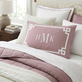 Mauve Griechisch Key Monogram Standard Pillow Case Kissenbezug