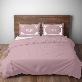 Mauve Griechisch Key Monogram Standard Pillow Case Kissenbezug