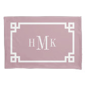 Mauve Griechisch Key Monogram Standard Pillow Case Kissenbezug (Vorderseite-Links)