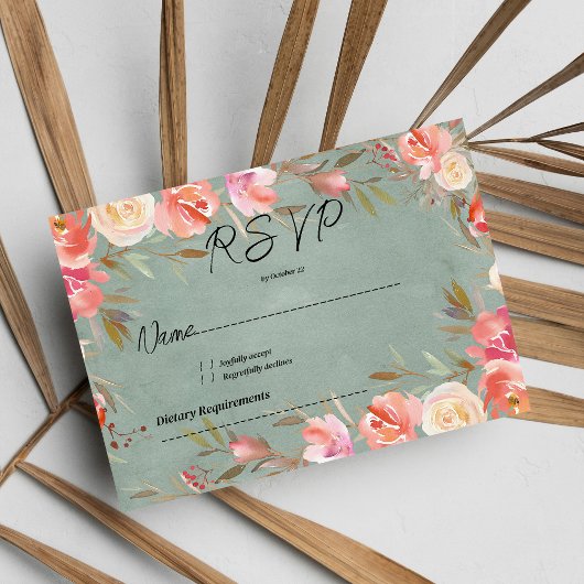 Mauve grün rosa Elfenbein Winterblumenspitze UAWG Einladung