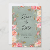 Mauve grün rosa Elfenbein Winterblüte Save the Dat Einladung (Vorderseite)