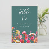 Mauve-grüne, orange-rosa Tischnummer (Stehend Vorderseite)