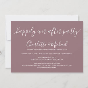 Mauve-Happily-Ever-After-Party-Foto-Hochzeit Einladung