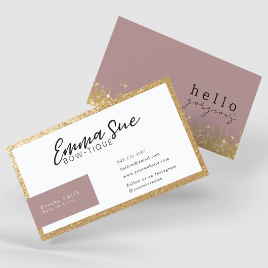 Mauve Hello Gorgeous Elegant Luxury Add Your Logo Visitenkarte