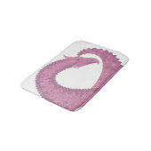 Mauve Herzdrache auf Weiß Badematte (Schrägansicht)