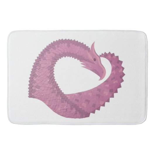 Mauve Herzdrache auf Weiß Badematte (Vorderseite)