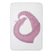 Mauve Herzdrache auf Weiß Badematte (Vorderseite Vertikal)