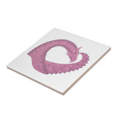 Mauve Herzdrache auf Weiß Fliese (Seite)