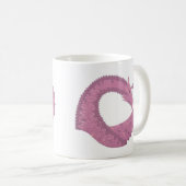 Mauve Herzdrache auf Weiß Kaffeetasse (VorderseiteRechts)