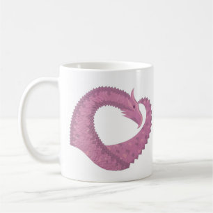 Mauve Herzdrache auf Weiß Kaffeetasse