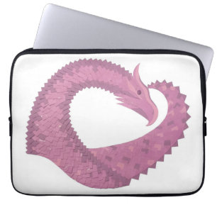 Mauve Herzdrache auf Weiß Laptopschutzhülle
