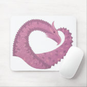 Mauve Herzdrache auf Weiß Mousepad (Mit Mouse)