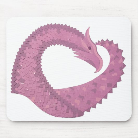 Mauve Herzdrache auf Weiß Mousepad (Vorne)