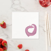 Mauve Herzdrache auf Weiß Serviette (Beispiel)