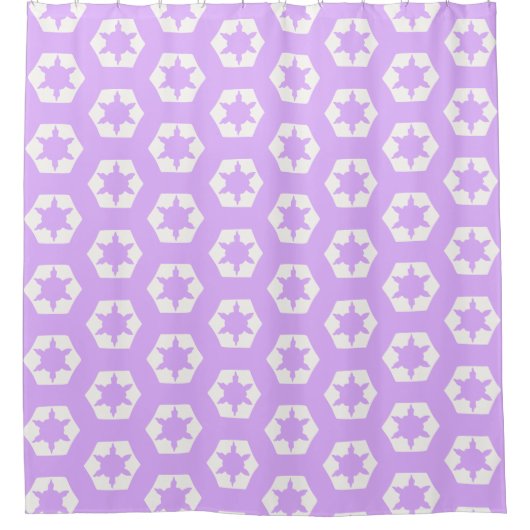 Mauve hexagon Wabenstarflake-Muster Duschvorhang (Vorderseite)