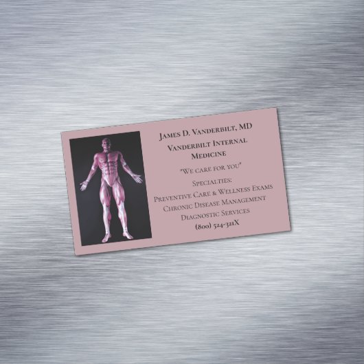 Mauve Human Body Interne Medizin Doktor Magnetische Visitenkarte (Beispiel)