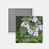 Mauve Hydrangea Save-the-Date-Karte Magnet (Vorderseite/Rückseite)
