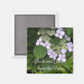 Mauve Hydrangea Save the Date Magnet (Vorderseite/Rückseite)