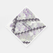 Mauve Hydrangeas und Pearls Wedpaper Napkins Serviette (Ecke)