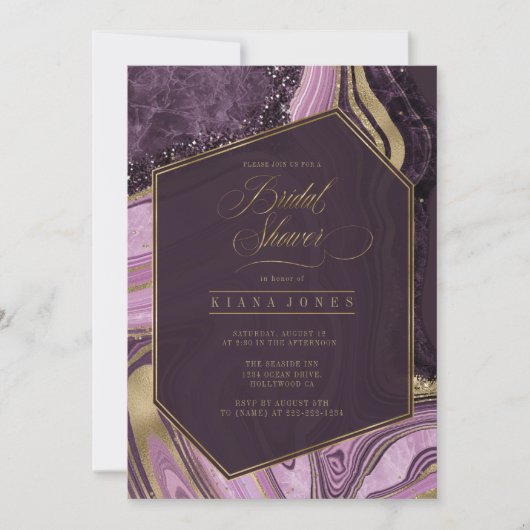 Mauve ID827, abstrakt Agate Brautparty (Vorderseite)