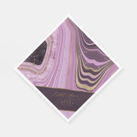 Mauve ID827, abstrakt Agate Brautparty Serviette (Ecke)
