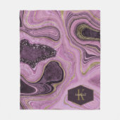 Mauve ID827 abstrakt Agate Monogram Fleecedecke (Vorderseite)