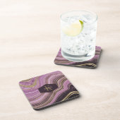 Mauve ID827 abstrakt Agate Monogram Getränkeuntersetzer (Rechte Seite)