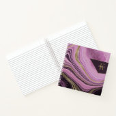 Mauve ID827 abstrakt Agate Monogram Notizblock (Innenseite)