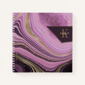 Mauve ID827 abstrakt Agate Monogram Notizblock (Vorderseite)