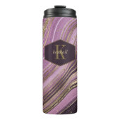 Mauve ID827 abstrakt Agate Monogram Thermosbecher (Vorderseite)