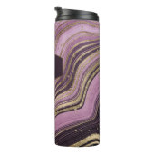 Mauve ID827 abstrakt Agate Monogram Thermosbecher (Nach rechts gedreht)