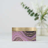 Mauve ID827 abstrakt Agate Monogram Visitenkarte (Stehend Vorderseite)