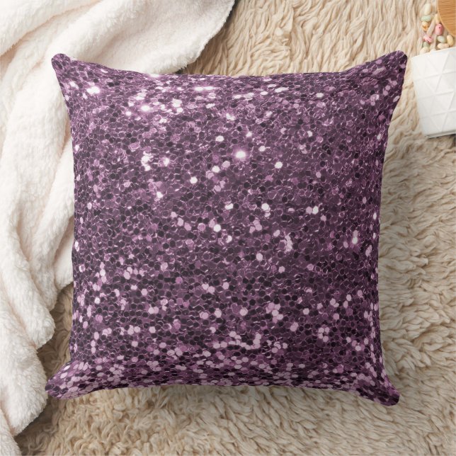 Mauve Imitats Sequin Glitzer Throw Kissen (Decke)
