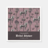 Mauve Karussell-Skelett-Pferdemuster Serviette (Vorderseite)